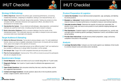 Decision Analyst's iHut Checklist